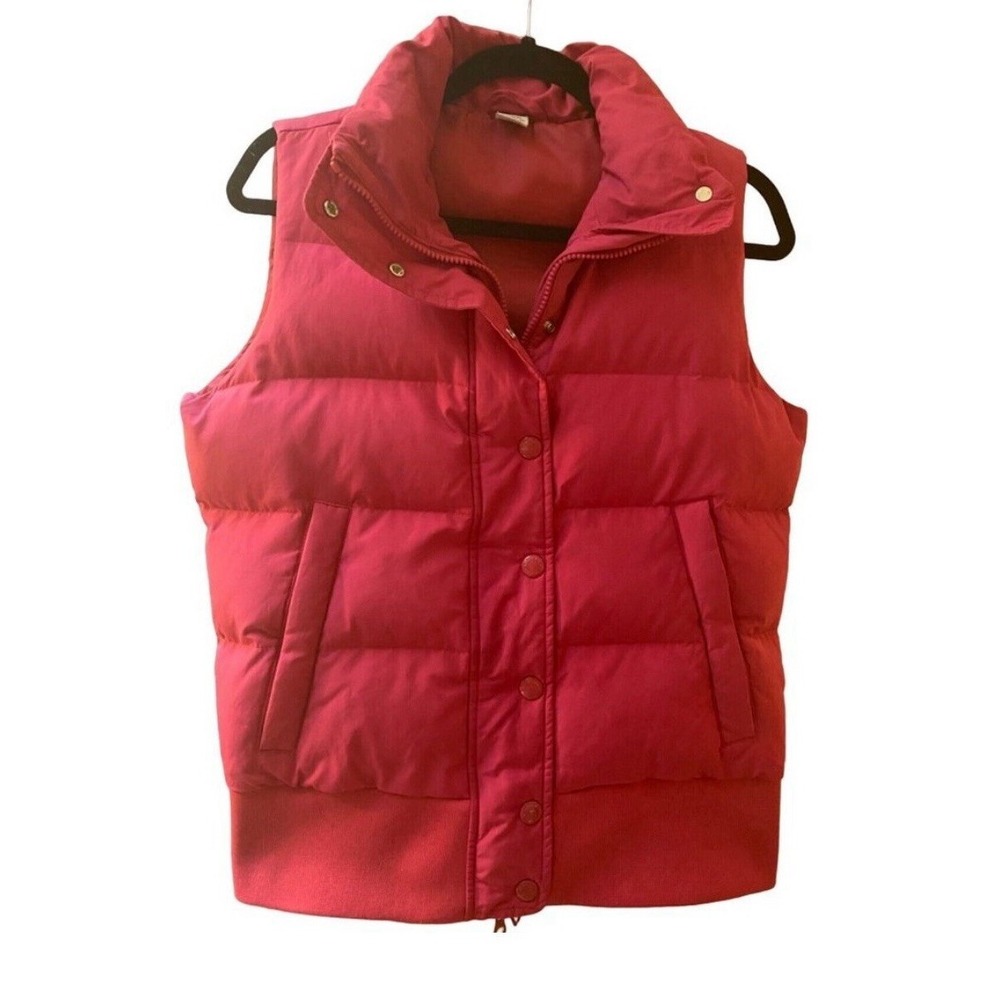 Banana Republic Puffer Down Filled Full Front Zip Up Vest Women Size Medium Pink